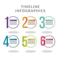 Timeline infographic with colored circles template vector