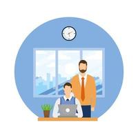 Corporate businessmen in the office vector
