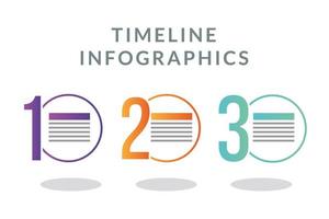 Timeline infographic with colored circles template vector