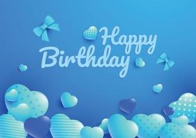 Birthday background with blue love vector