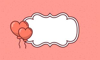 Valentines day frame with hearts balloons vector design