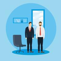 Corporate businessmen in the office vector