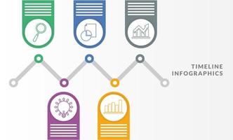 Plantilla de infografía de línea de tiempo con iconos vector