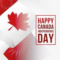 tarjeta de celebración del día de canadá con bandera vector