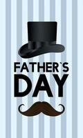 Hat and mustache for Father's day celebration vector