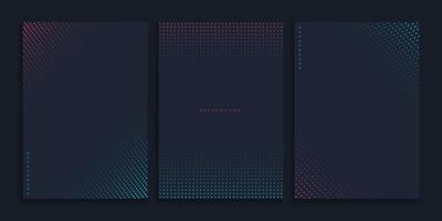 Minimal Abstract cover background with neon halftone circles set vector