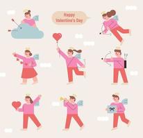 Messenger of love character set. vector