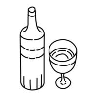 icono de vino. Doodle dibujado a mano o estilo de icono de contorno vector