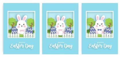 Set of Easter day card . vector