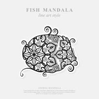 mandala de pescado. elementos decorativos vintage. patrón oriental, ilustración vectorial. vector