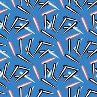 Vector seamless texture background pattern. Hand drawn, blue, black, red, white colors.