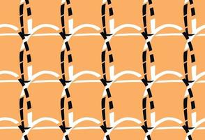Vector texture background, seamless pattern. Hand drawn, orange, white, black colors.