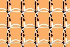 Vector texture background, seamless pattern. Hand drawn, orange, white, black colors.