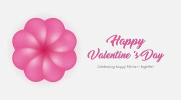 Pink rose valentine greetings card vector