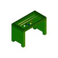 Isometric Billiard Table On White Background vector