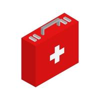 Isometric Medical Suitcase On White Background vector