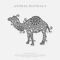 camel Mandala. Vintage decorative elements. Oriental pattern, vector illustration.