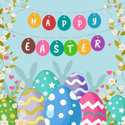 Easter Eggs with Floral Ornaments