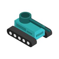 Isometric Tank On White Background vector