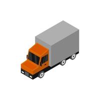 Isometric Truck On White Background vector