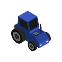 Isometric Tractor On White Background vector