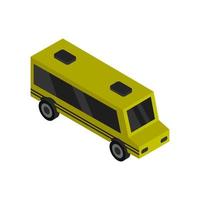 Isometric School Bus On White Background vector