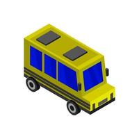 Isometric School Bus On White Background vector