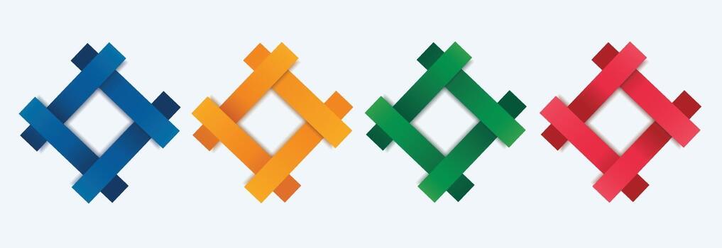 set of modern square isolated color frame template background vector illustration EPS10