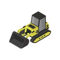 Isometric Excavator On White Background vector