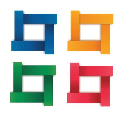 set of modern square isolated color frame template background vector illustration EPS10