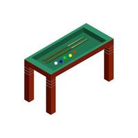 Isometric Billiard Table On White Background vector