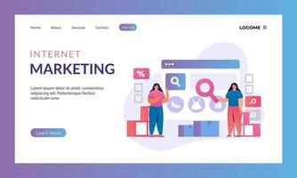 internet marketing landing page concept. vector illustration