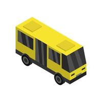 Isometric School Bus On White Background vector