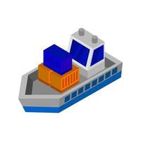 Isometric Ship On White Background vector