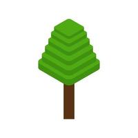 Isometric Tree On White Background vector