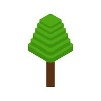 Isometric Tree On White Background vector