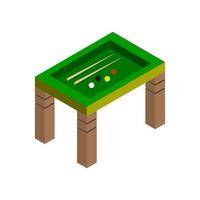 Isometric Billiard Table On White Background vector