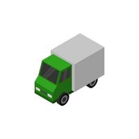 Isometric Truck On White Background vector