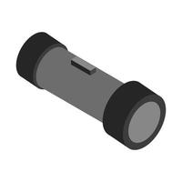 Isometric Flashlight On White Background vector