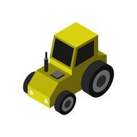 Isometric Tractor On White Background vector