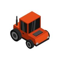 Isometric Tractor On White Background vector