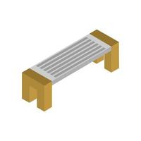 Isometric Bench On White Background vector