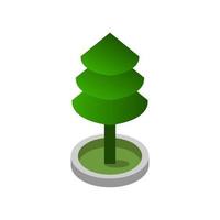 Isometric Tree On White Background vector