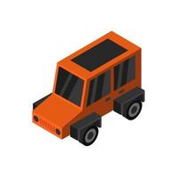 Isometric Jeep On White Background vector