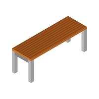 Isometric Bench On White Background vector