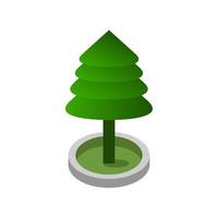 Isometric Tree On White Background vector