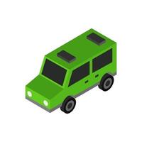 Isometric Van On White Background vector