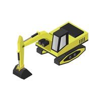 Isometric Excavator On White Background vector