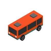 City Bus Isometric On White Background vector