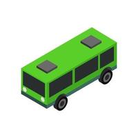 City Bus Isometric On White Background vector